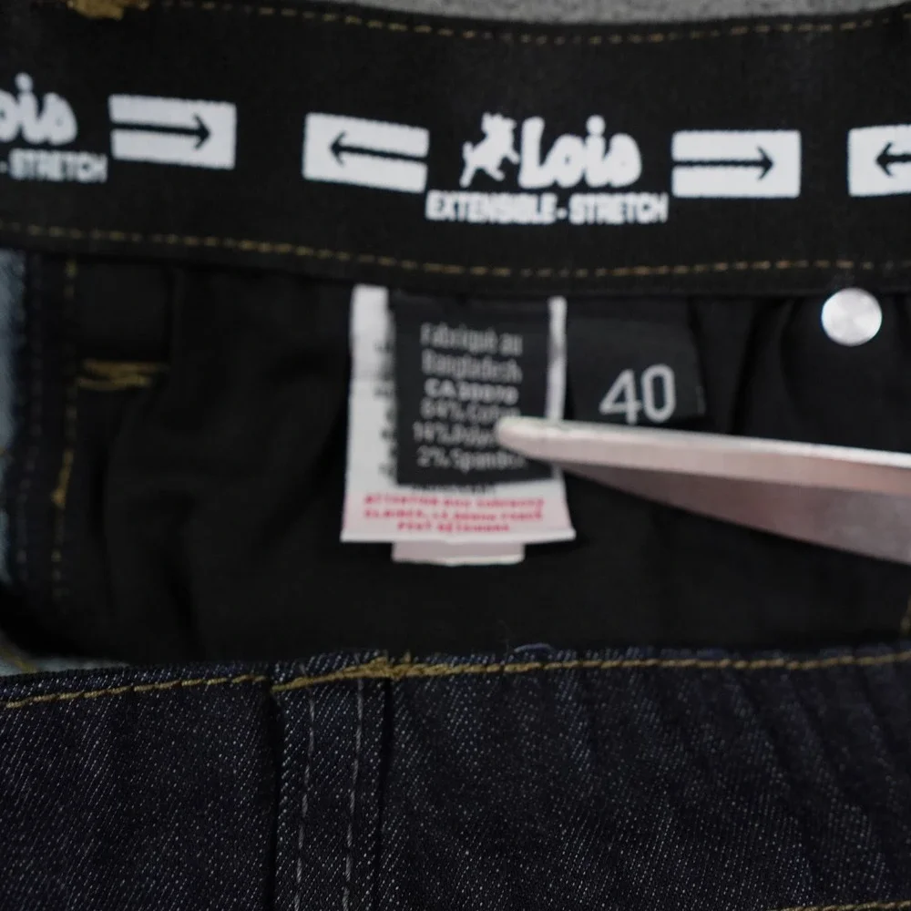 Lois Brad Slim Jeans Men 38x27.5 Dark Blue Straight Leg Stretch Comfort Waist